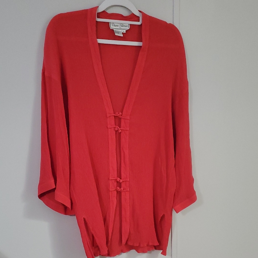 Diane Gilman Vibrant Red Silk Garment